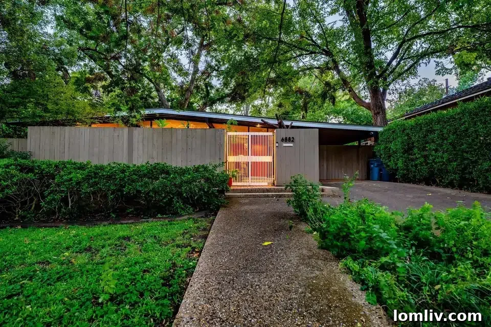 Exterior view of the E.G. Hamilton Mid-Century Modern home