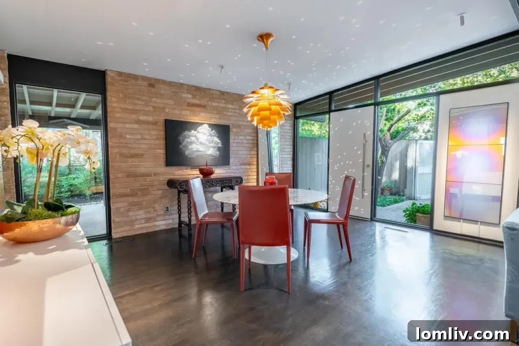 The unique interior architectural detail of the Hamilton residence, showcasing original design