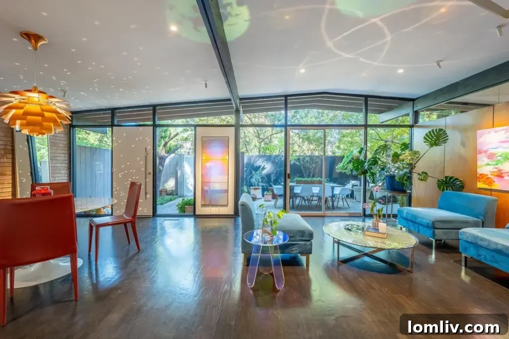 Interior of E.G. Hamilton's Avalon Avenue home, showcasing modernist elements