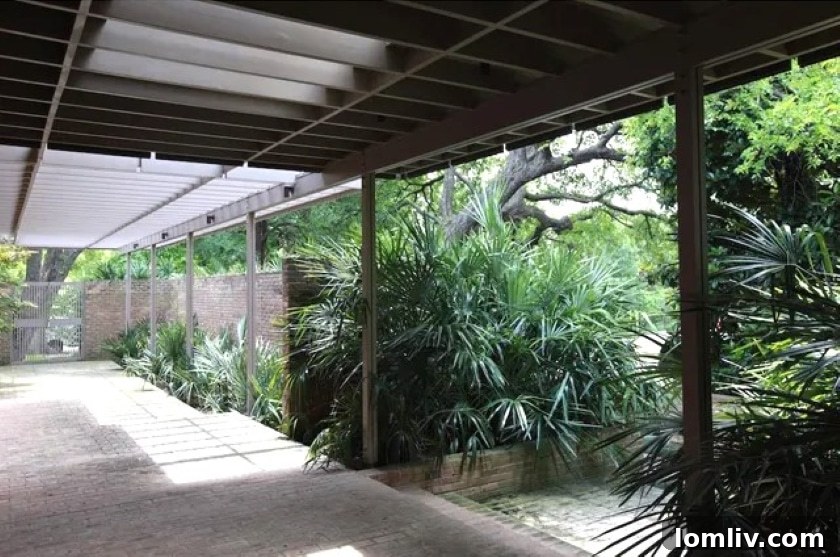 Interior view showcasing the Terrazzo floors of the Hexter House