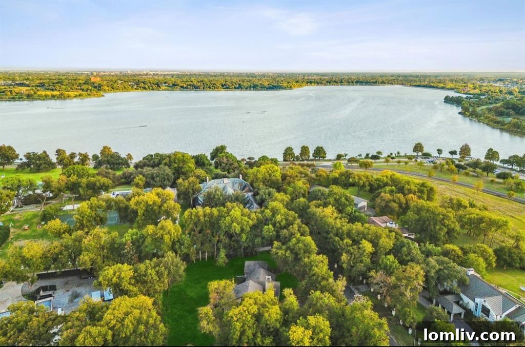 Serene White Rock Lake views from a luxury Dallas property.