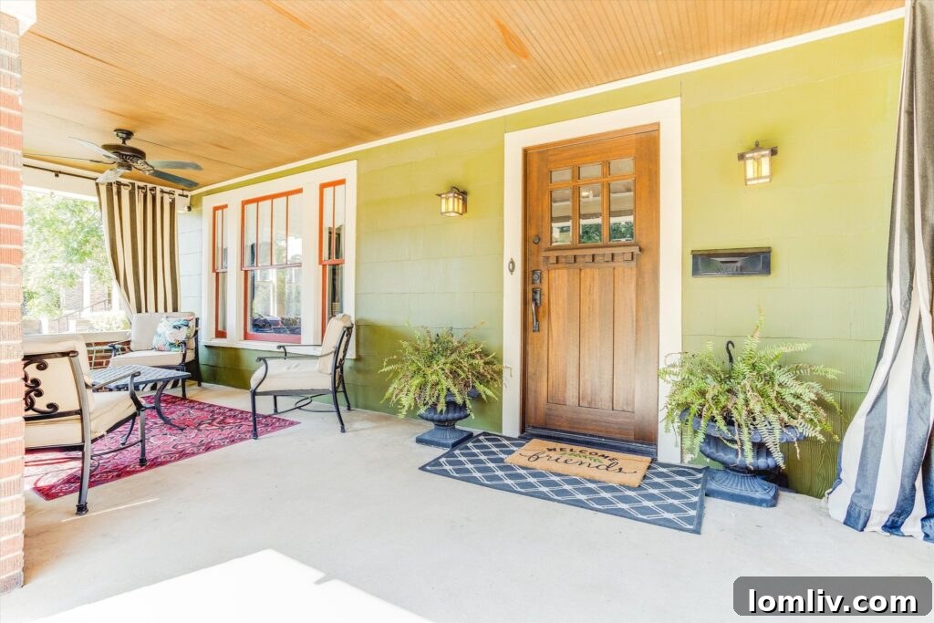 Inviting Front Porch of a Historic Ryan Place Craftsman