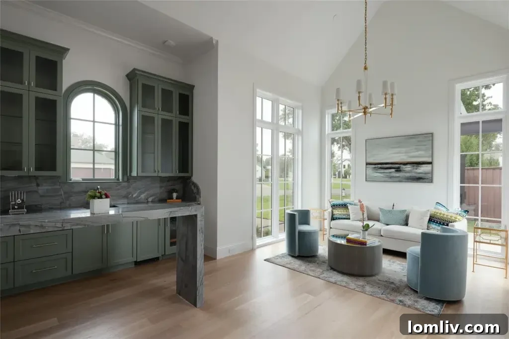 Sophisticated kitchen design with ample counter space and natural light.