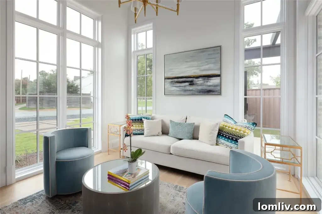 Elegant living area with a custom Davinci quartzite bar, ideal for sophisticated entertaining.