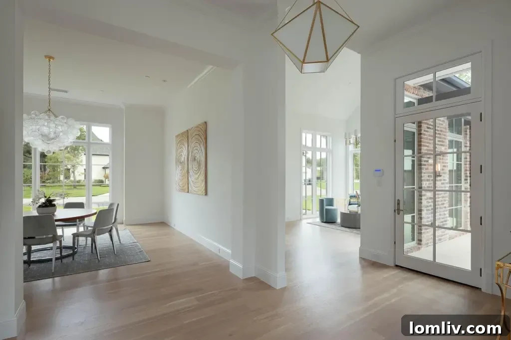 Stunning interior living space with a modern fireplace and retractable glass doors.