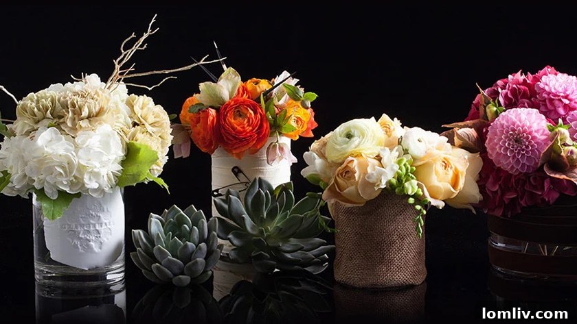 A lush arrangement of fresh flowers, adding natural beauty and a vibrant touch to the table decor.