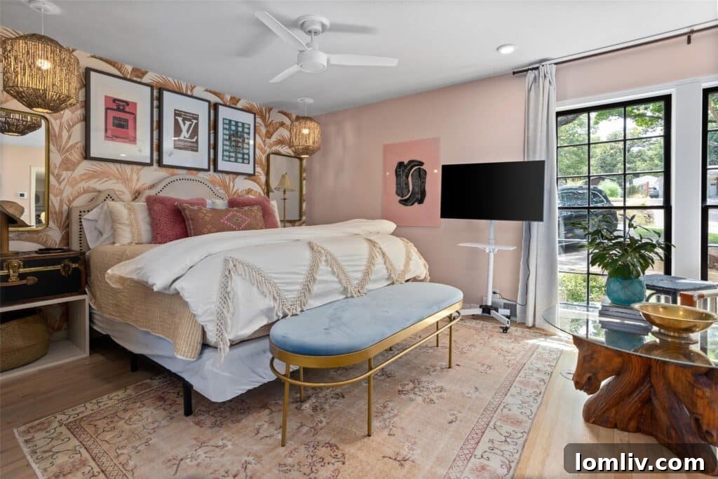 Spacious and bright living area in the Oakhurst bungalow, offering comfort and flexibility.