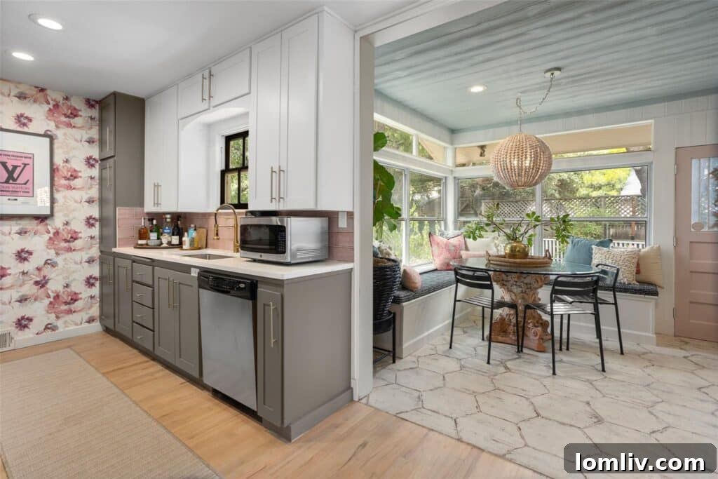 Stylish kitchen with modern updates and classic touches in Brittany Cobb's Fort Worth home.