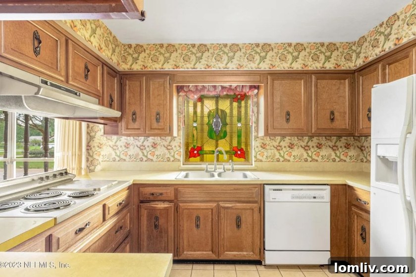 Well-preserved Midcentury Modern kitchen with vintage appliances and design details