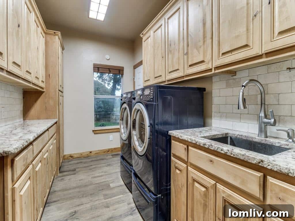 Spacious and serene primary bedroom, offering ample room for relaxation and furnishings, with large windows providing scenic views of the surrounding property.
