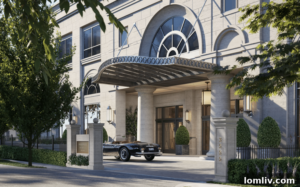 Conceptual rendering of Rosewood Residences Turtle Creek entrance