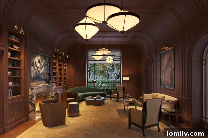 Conceptual rendering of Rosewood Residences Turtle Creek first-floor lounge