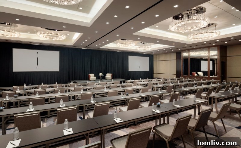 A contemporary and luxurious hotel lobby or common area designed by Tihany Design