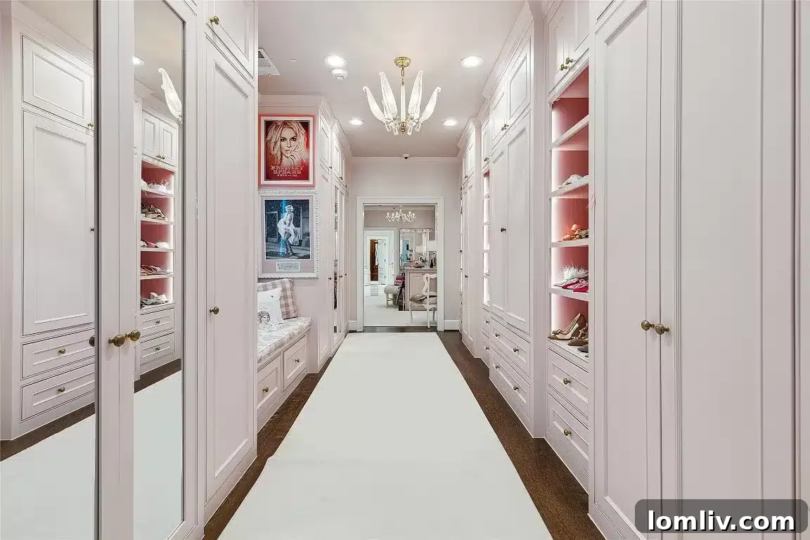 Luxurious dressing area within the owner's suite at 3637 Maplewood Avenue, Highland Park, designed for elegance and functionality.