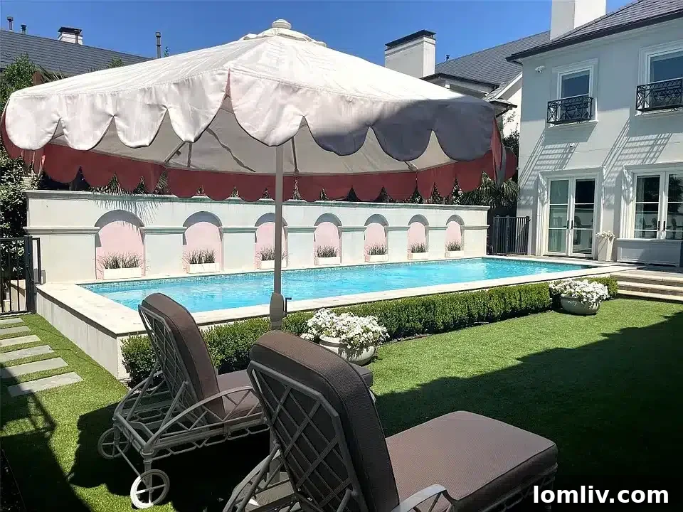 Inviting backyard pool area, ideal for summer relaxation and entertaining, at 3637 Maplewood Avenue in Highland Park.