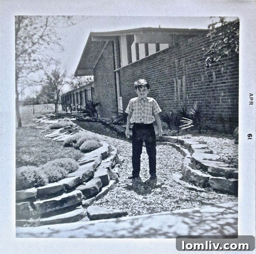 Ken Altes outside his Dallas Midcentury Modern home