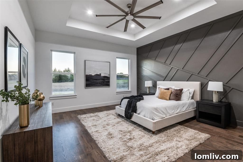 Elegant primary bedroom suite with ample space and natural light, ready for personalized decor