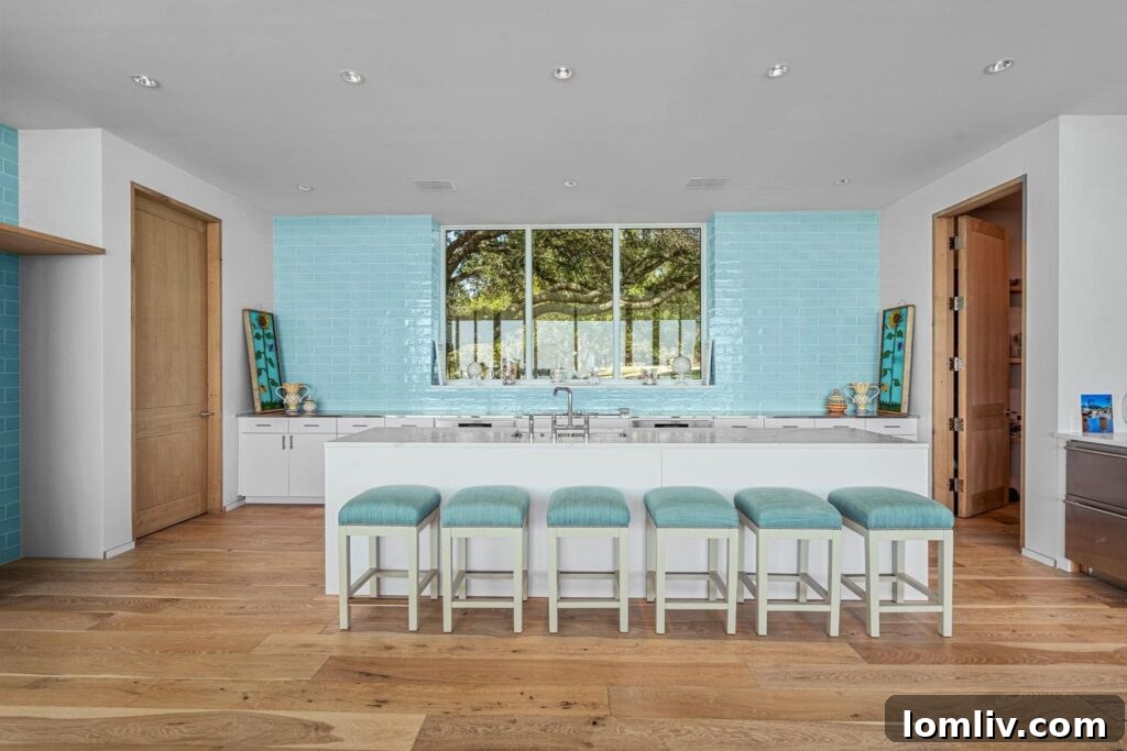 Gourmet Kitchen with Marble Island and Lake Views