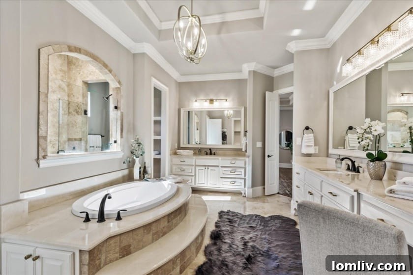 Black Hills Willow Springs Heath The City of Many Aliases 11 A spacious guest bathroom featuring modern fixtures and elegant tiling, ensuring comfort and privacy for visitors.