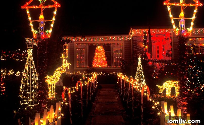 The charming Elder Oaks Lights neighborhood in Oak Cliff, famous for its community-wide North Texas Christmas Light displays.