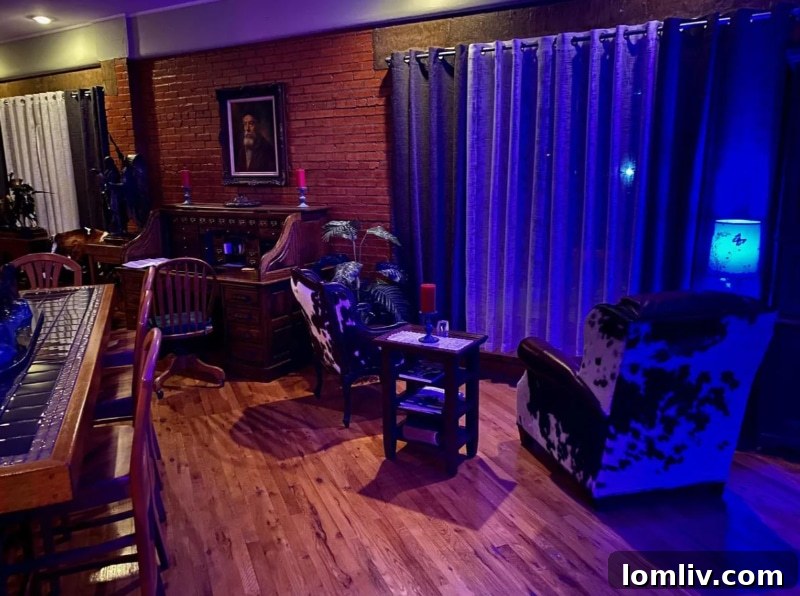 Luxurious dark interior of a vampire-themed home