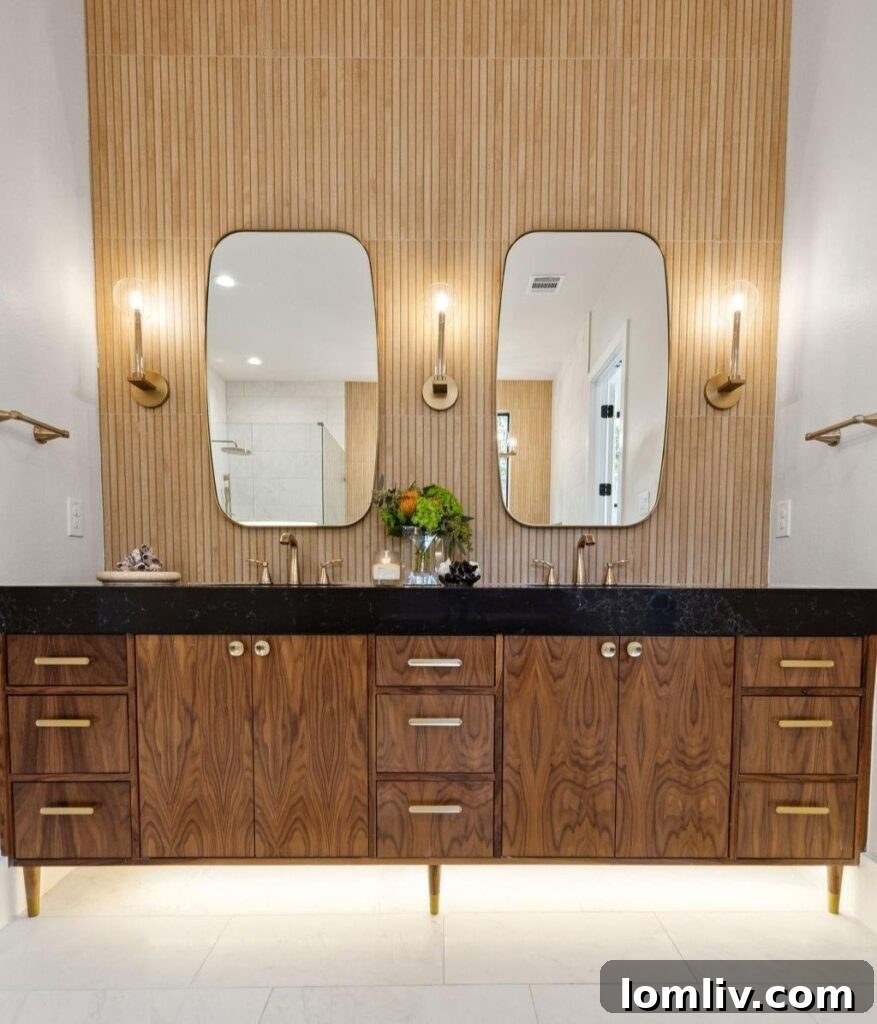 Spa-like shower area in the primary bathroom of a Chris Sandlin home
