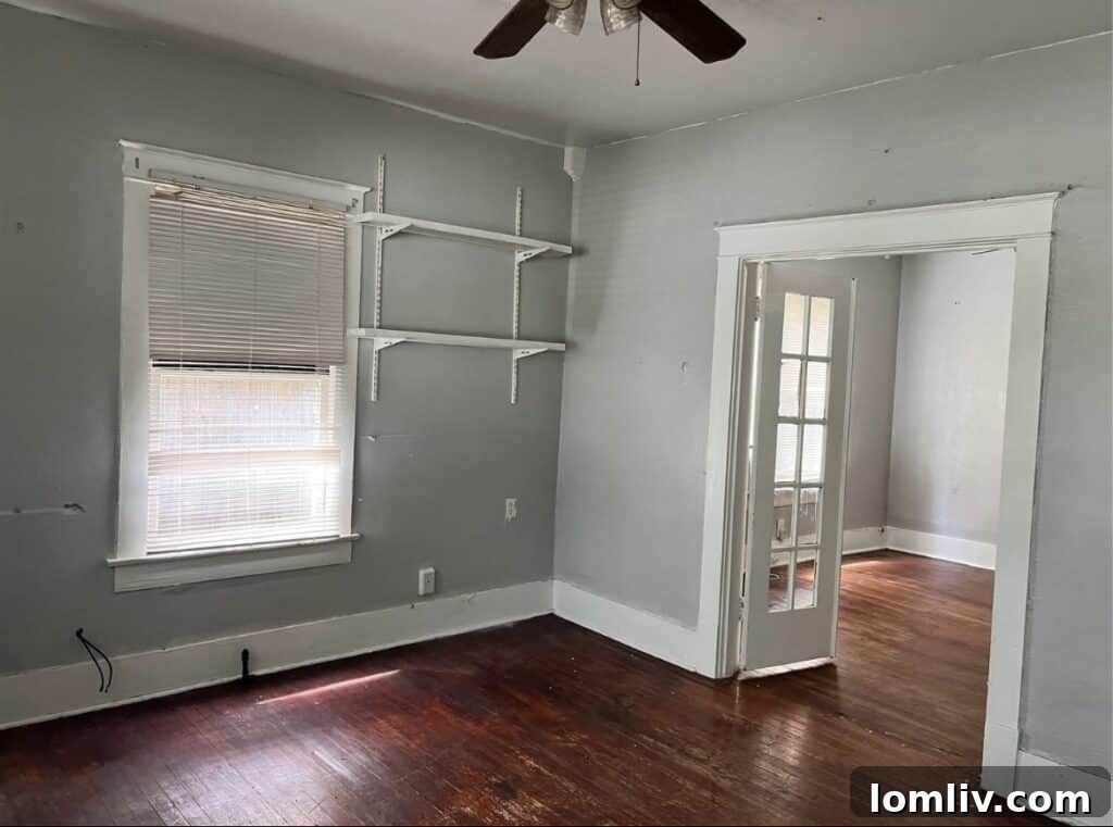 Detailed view of 6045 Velasco Ave showing intricate architectural elements