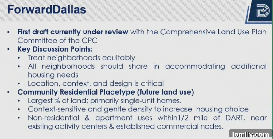 A map highlighting areas in Dallas with large tracts of vacant land or underutilized commercial/industrial properties suitable for development.
