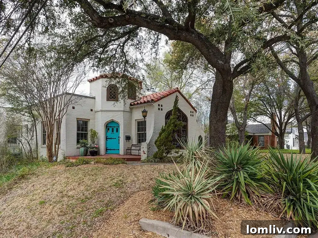 Vibrant blue front door on a classic home exterior, symbolizing the beauty of colorful front doors