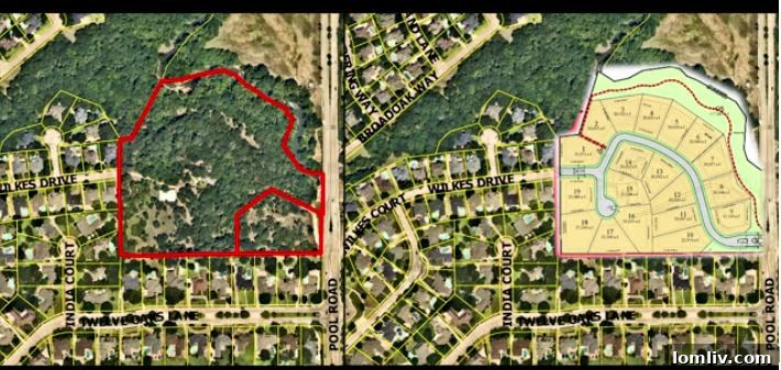 Comparison of Wilkes Drive site today versus original WillowTree developer's proposal