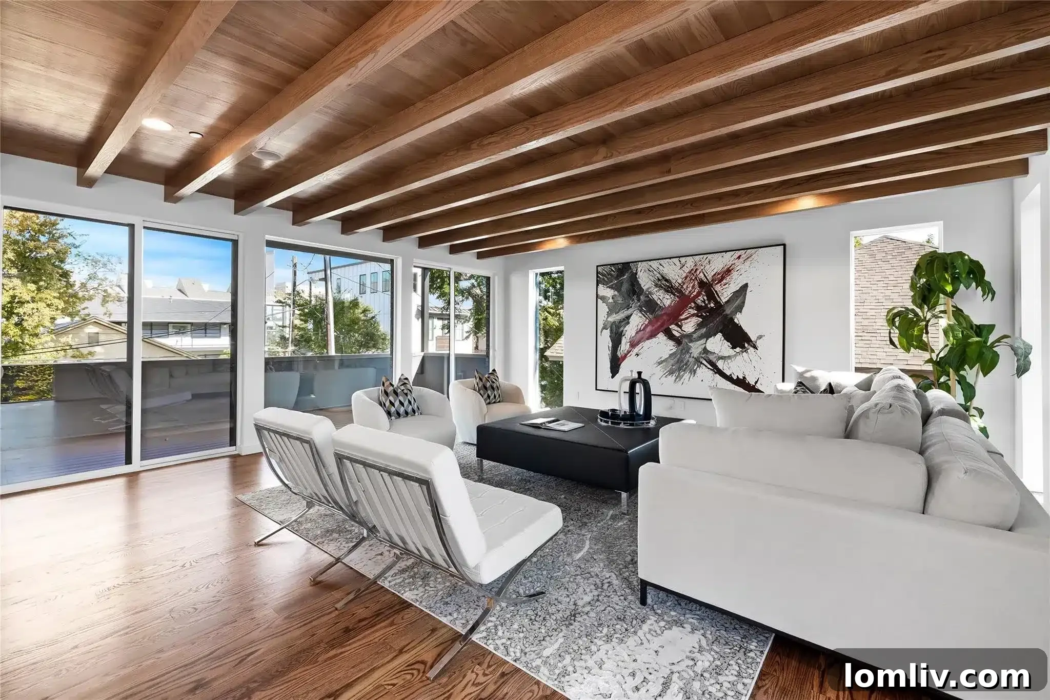 Bedroom with panoramic Dallas city views