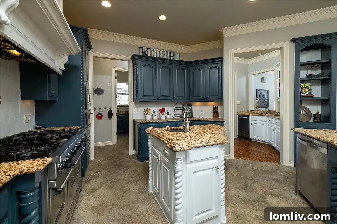 Kitchen with ample cabinets, cupboards, and shelves for extensive storage