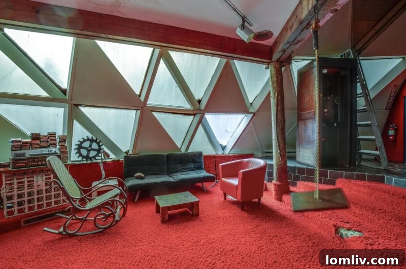 Playful or puzzling? A swing and a 'fire pole' in a Vermont DIY home