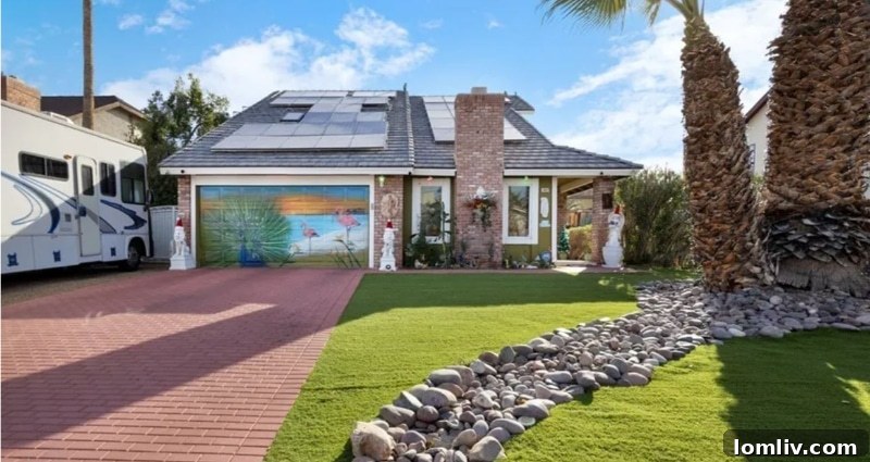 Flamingo and Peacock Garage Door - Las Vegas Property