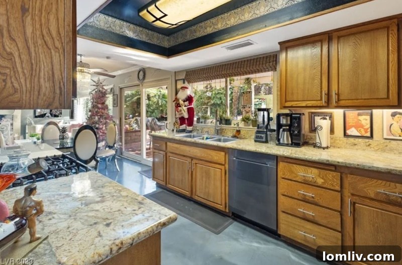 Kitchen with Unusual Wine Bottle Holder