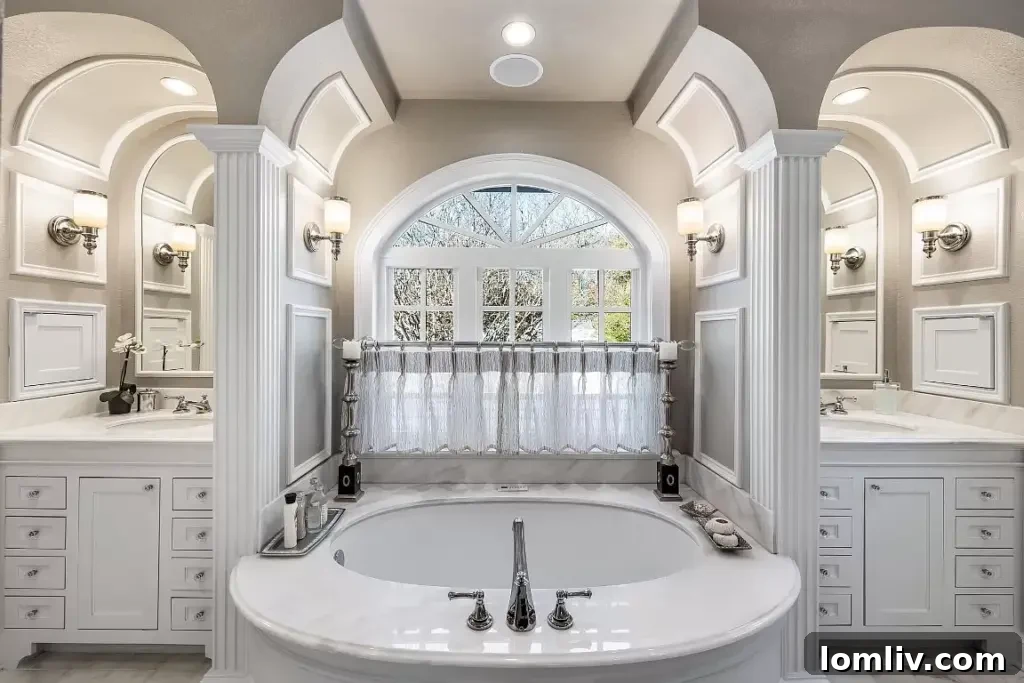 Lakewood Grandeur: A Home Defined by Warmth and Unique Style 9 Luxurious primary bedroom with sitting area and outdoor access