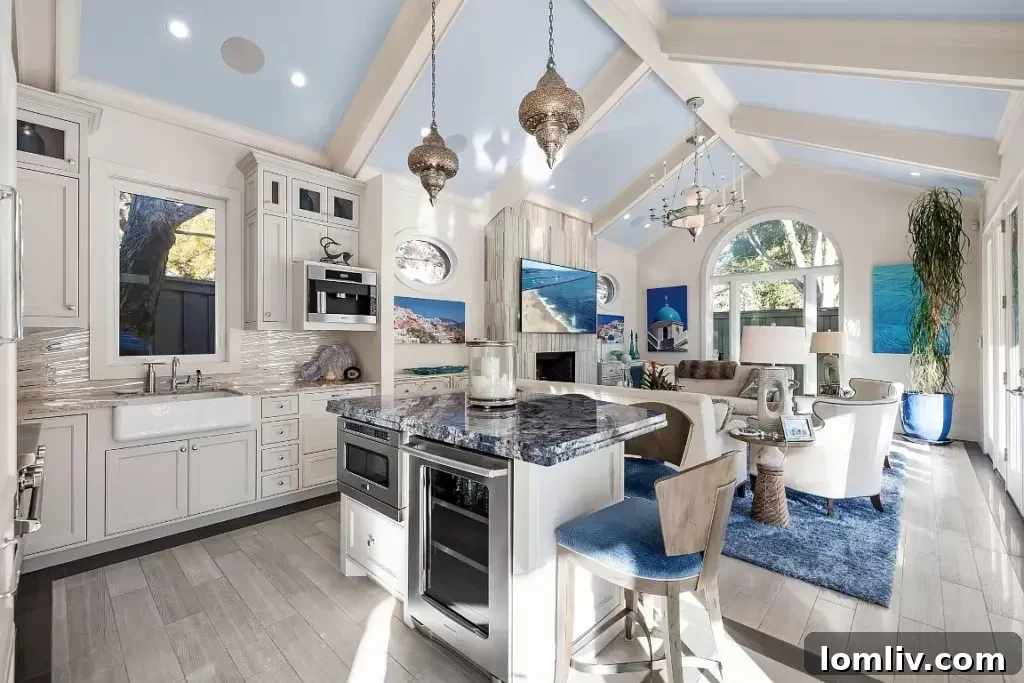 Lakewood Grandeur: A Home Defined by Warmth and Unique Style 10 Elegant ensuite bathroom with soaking tub and dual vanities overlooking backyard