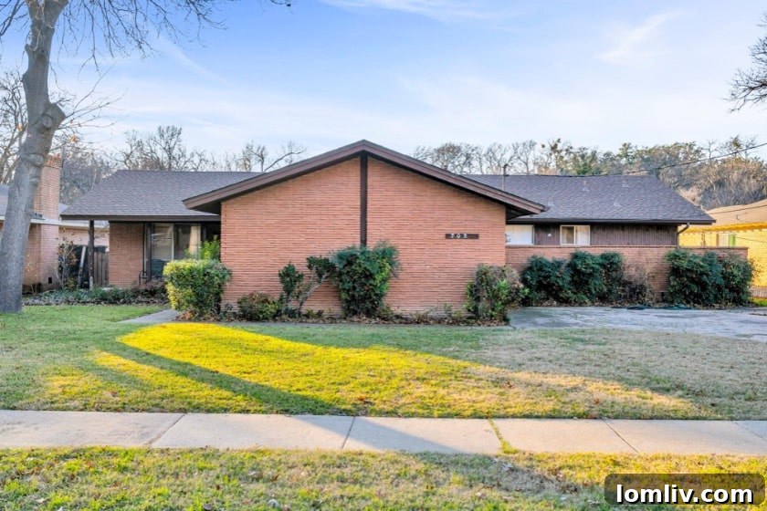 Richardson Midcentury Modern home exterior with unique architectural features