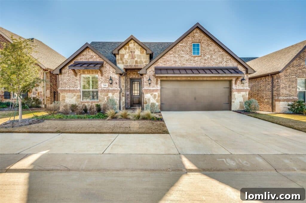 Serene Fort Worth home exterior, reflecting tranquility and modern comfort.