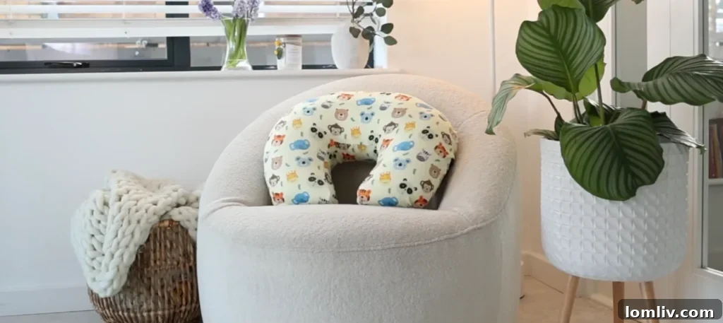 62 Lucrative Products Dominating 2024 Sales 57 An organic nursing pillow providing support for a breastfeeding mother and baby