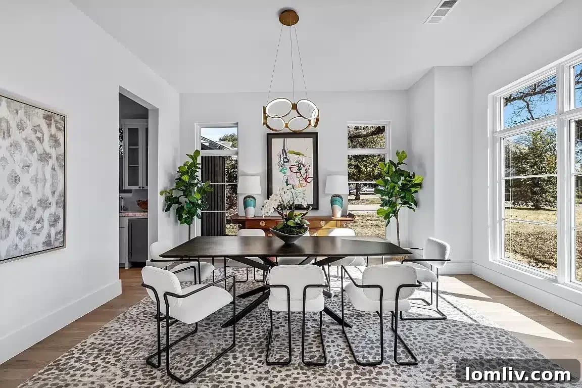 Dining room suitable for planning Dallas commutes
