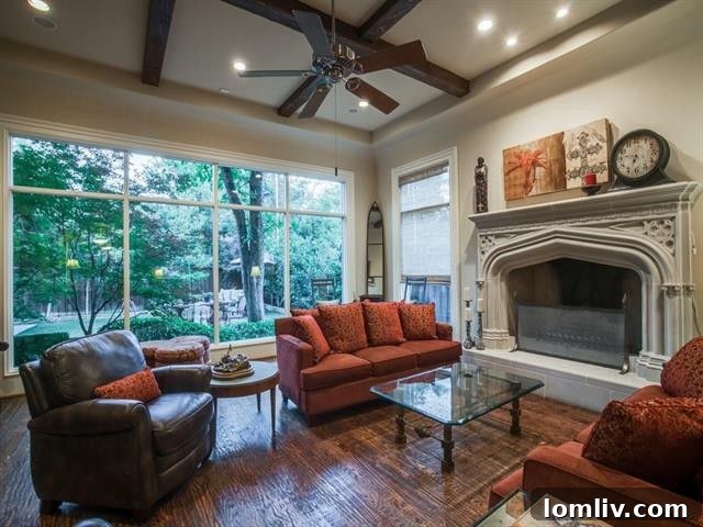 Charming brick card room with built-in wine storage