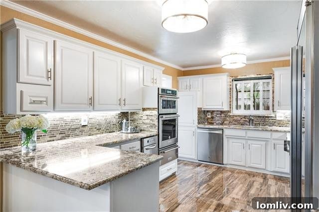 Modern kitchen with high-end appliances and white cabinetry at 3823 Princess Ln