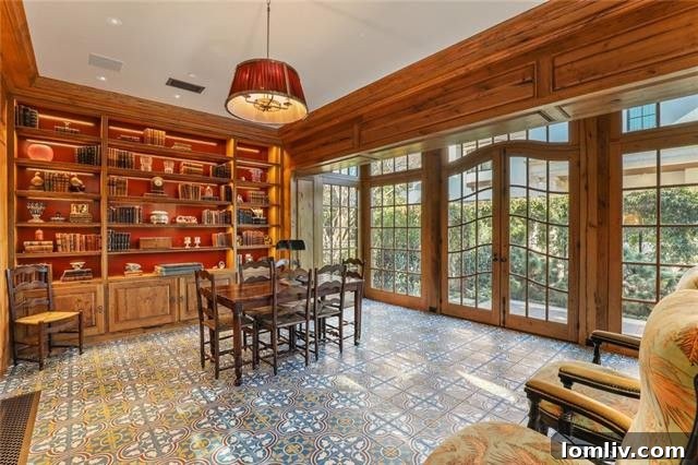 Library with reclaimed wormy chestnut wood