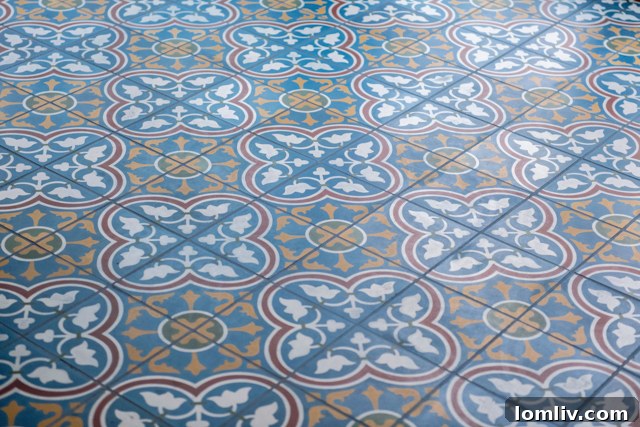 Library floor with imported Portuguese tiles