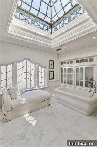 Luxurious master bathroom with unique cupola