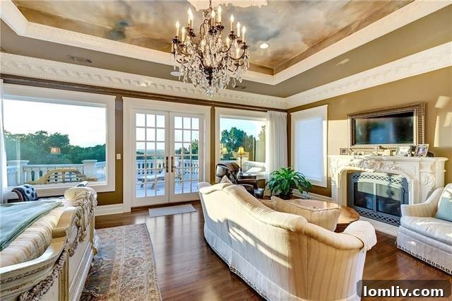 Magnificent master suite with marble bathroom and private balcony