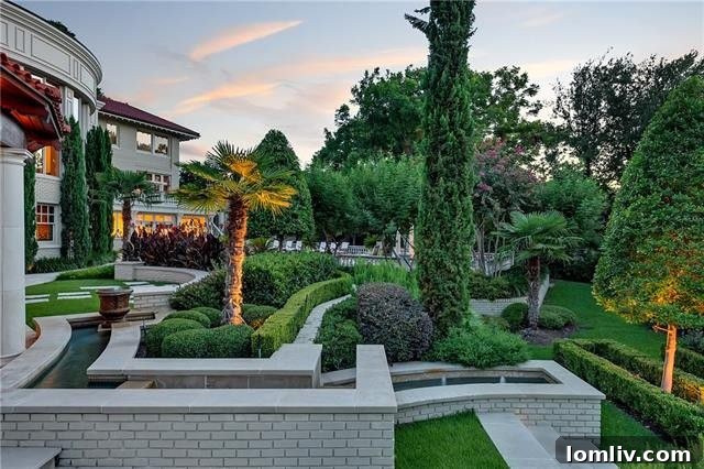 Beautifully landscaped grounds with intricate pathways