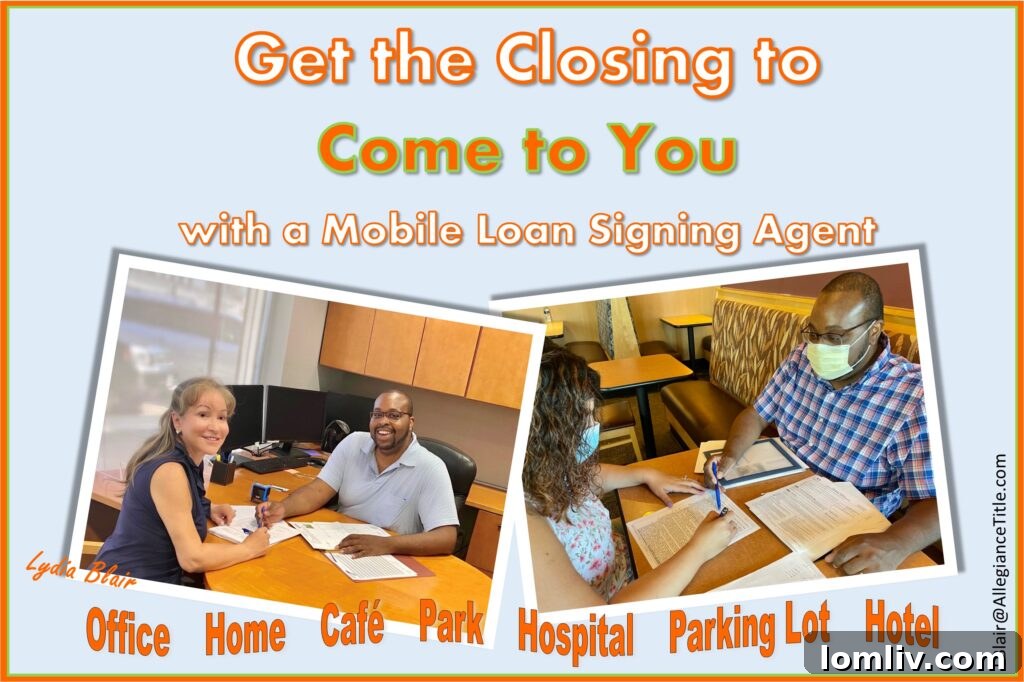 Escrow Officer Lydia Blair and Loan Signing Agent Henry Eford collaborating on a real estate closing.