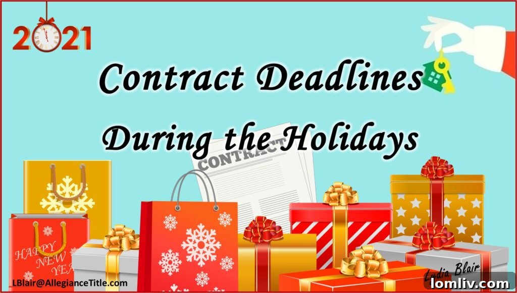 Real estate contract and holiday calendar